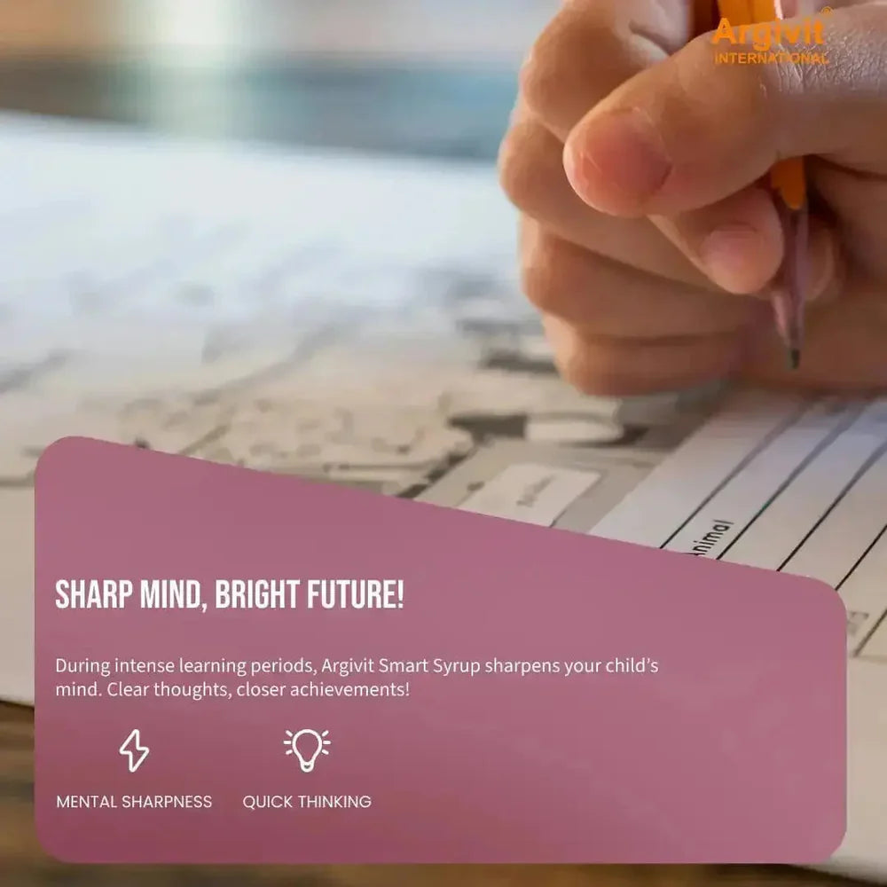 Argivit Smart Syrup – 150 ml Combo of 3 | Brain Development, Learning, Focus & Immunity Support