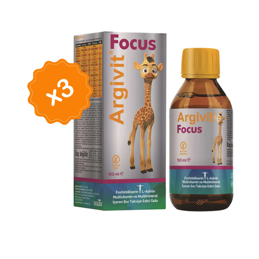 Argivit Focus Syrup 150ml Combo of 3 | Memory & Concentration Booster | Brain Support for Kids & Adults