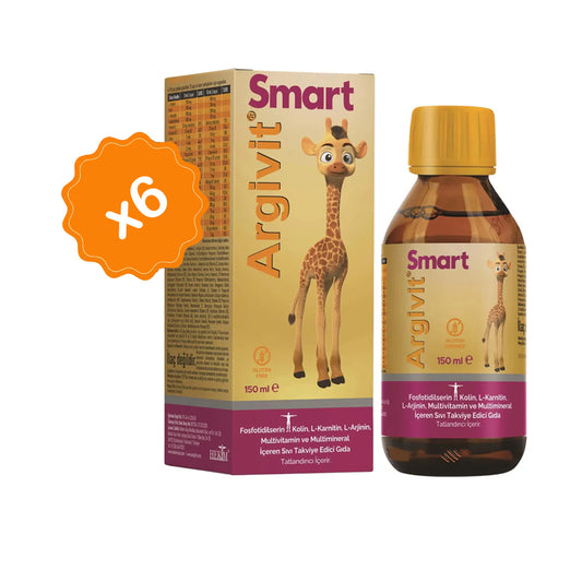 Argivit Smart Syrup – 150 ml Combo of 6 | Brain Development, Learning, Focus & Immunity Support