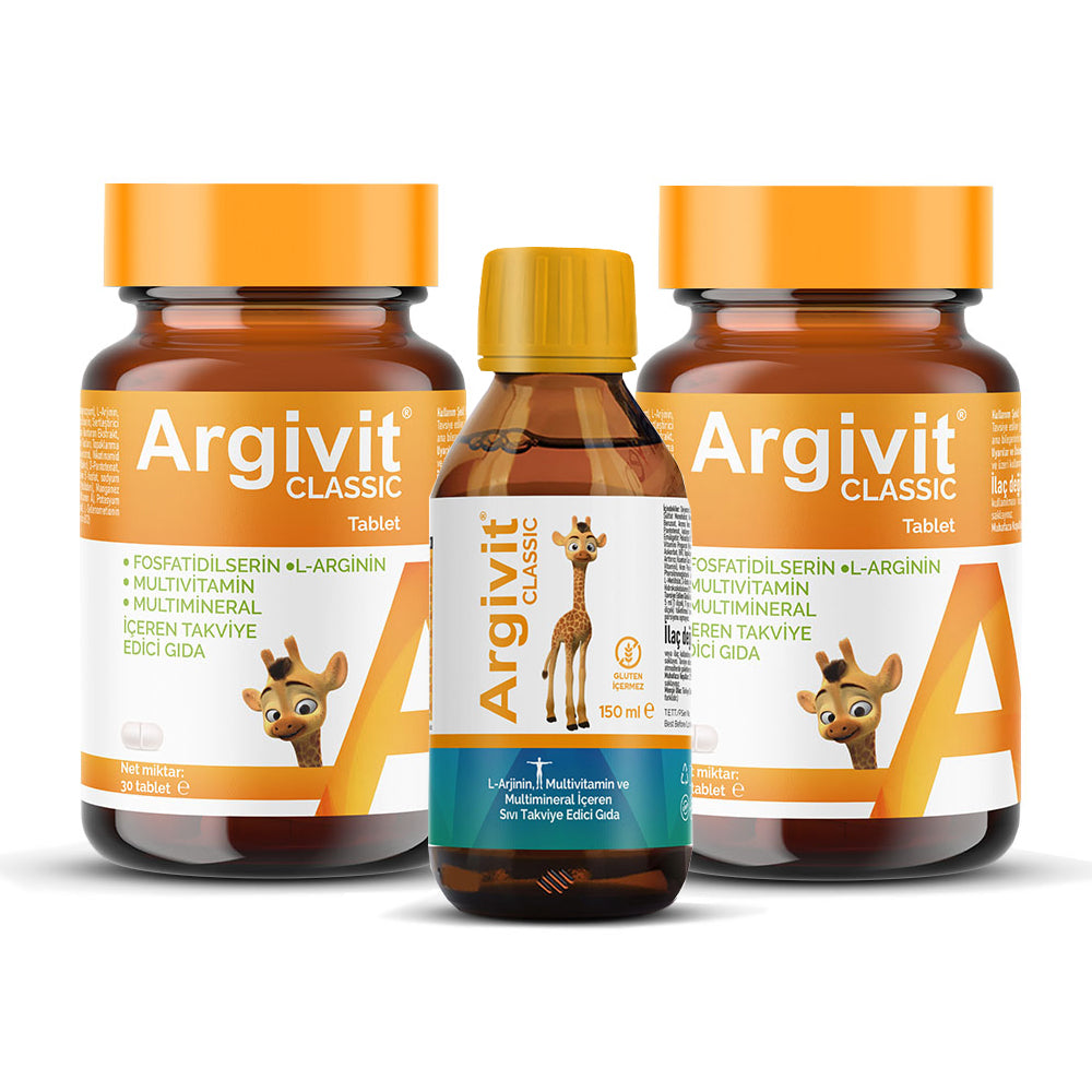 Argivit Classic Combo Pack – 2 Multivitamin Tablets + 1 Syrup for Immunity, Energy & Growth