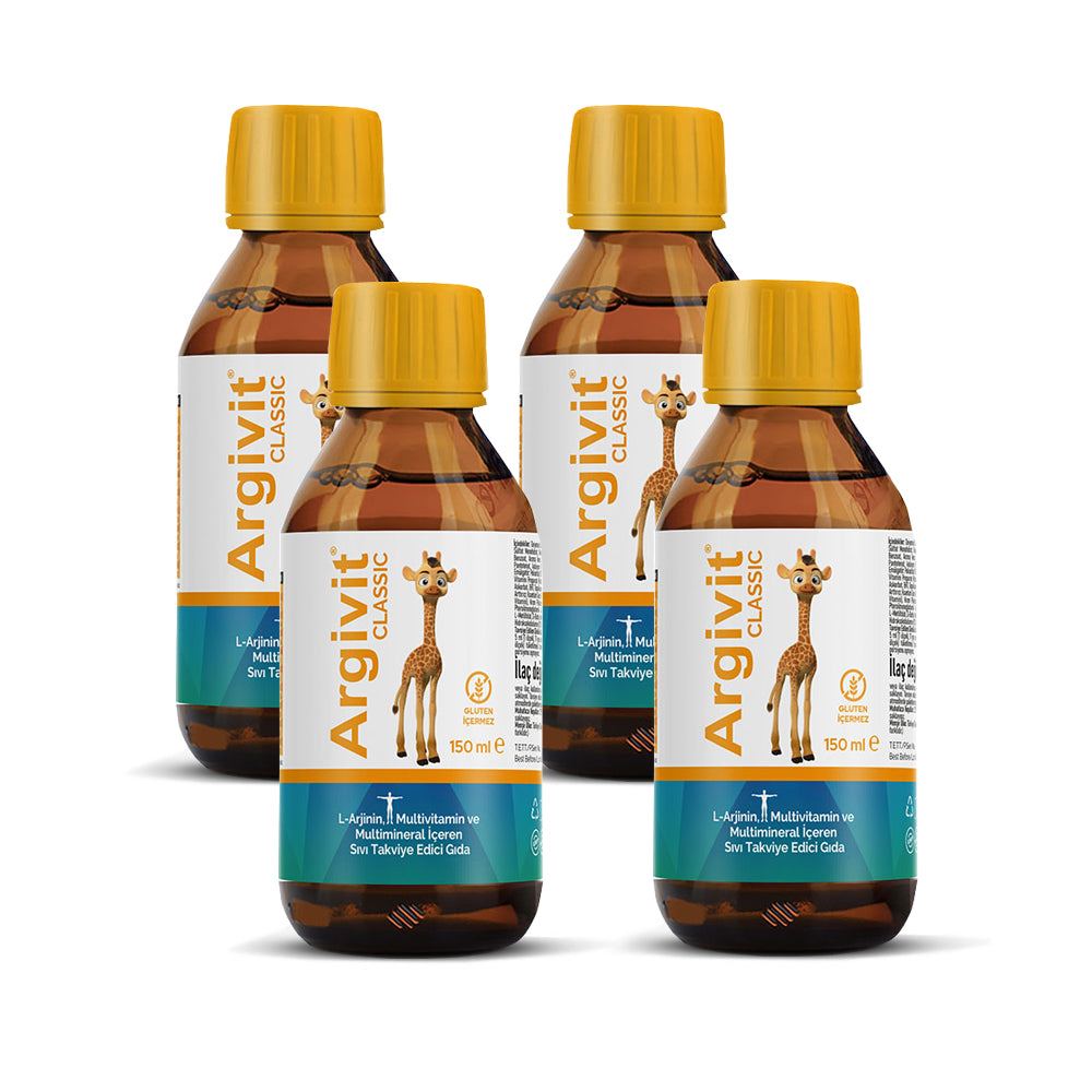 Argivit® Classic Syrup 150ml  Combo of 4 – Multivitamin & Amino Acid Syrup for Immunity, Growth, Energy & Appetite Support