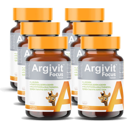 ⭐ Argivit® Focus Tablets – 30 Tablets  Combo of 6 Advanced Brain Support | Focus • Memory • Energy • Mental Clarity