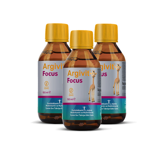 Argivit Focus Syrup 150ml Combo of 3 | Memory & Concentration Booster | Brain Support for Kids & Adults