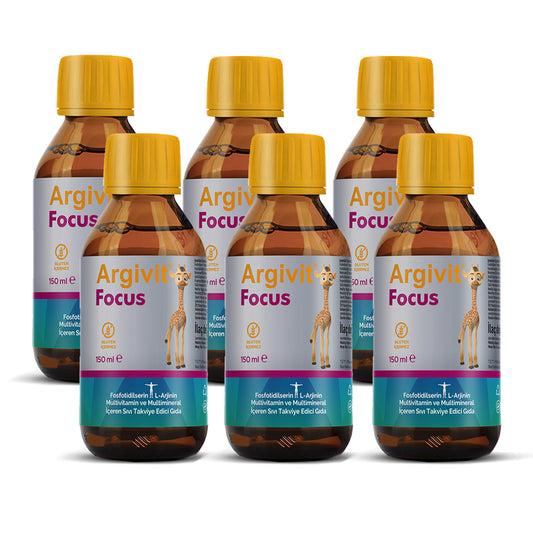 Argivit Focus Syrup 150ml Combo of 6 | Memory & Concentration Booster | Brain Support for Kids & Adults