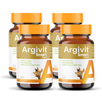 Argivit® Smart Tablets – 30 Tablets Combo of 4 | Brain Development, Memory, Focus & Immunity Support