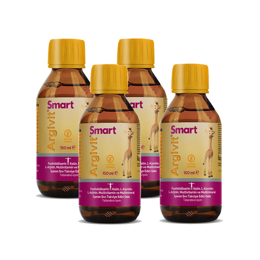 Argivit Smart Syrup – 150 ml Combo of 4 | Brain Development, Learning, Focus & Immunity Support