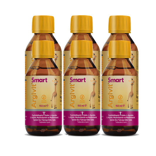 Argivit Smart Syrup – 150 ml Combo of 6 | Brain Development, Learning, Focus & Immunity Support