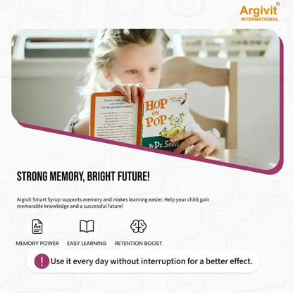 Argivit Smart Syrup – 150 ml Combo of 3 | Brain Development, Learning, Focus & Immunity Support