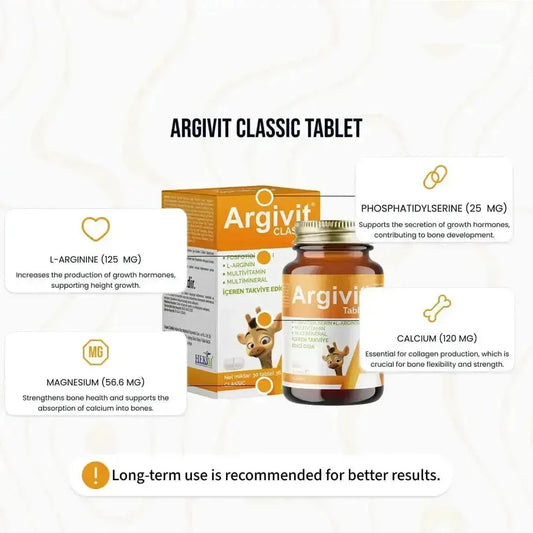 Argivit Classic Tablets – Height Growth & Development Support for Kids & Teens | Multivitamin Combo Pack of 2